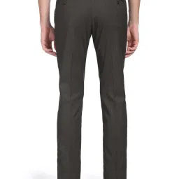 Arrow Dark Brown Regular Fit Heathered Trousers image 2