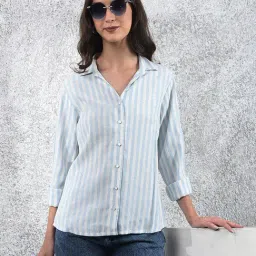 Crimsoune Club Blue Embellished Long Sleeves Shirt-picture-23