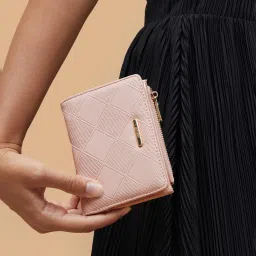 Ginger by Lifestyle Pink Checks Zip Around Wallet image 2