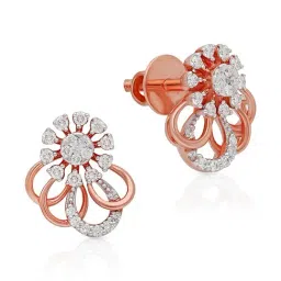 Malabar Gold and Diamonds 18k IGI Certified Diamond Rose Gold Stud Earrings for Women-picture-33