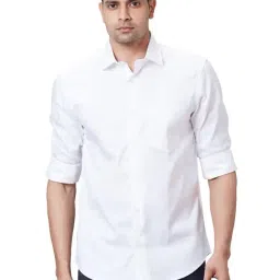 ColorPlus White Cotton Tailored Fit Shirt-picture-16