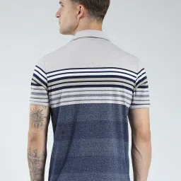 Monte Carlo Blue Regular Fit Striped T-Shirt image 2