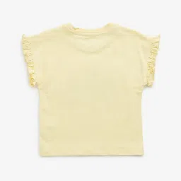 HOP Kids by Westside Yellow Ice-Cream Embellished Cotton T-Shirt image 2