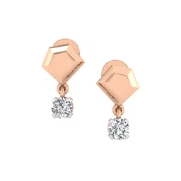 SHINE ETERNAL 14KT Rose Gold Lab Grown Diamond Geometric Round Diamond Drop Earrings-image-19