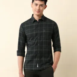 U.S. Polo Assn. Green Cotton Regular Fit Checks Shirt-picture-38