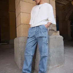 The Souled Store Blue Cotton Straight Fit Jeans-picture-44