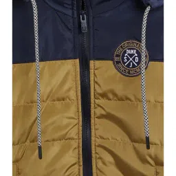 Duke Kids Mustard & Navy Color Block Full Sleeves Jacket image 3