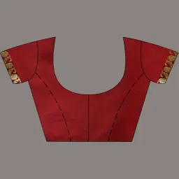 CHARUKRITI Green & Red Woven Saree With Unstitched Blouse image 5