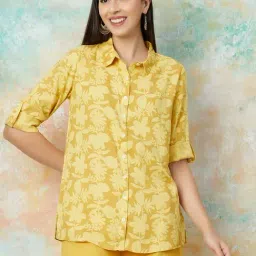 Melange by Lifestyle Mustard Printed Kurti-picture-18