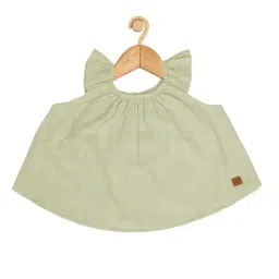 Creative Kid's Girls Green Cotton Printed Dress-picture-11