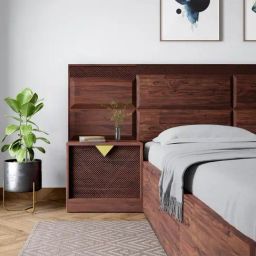 Godrej Interio Goldust Fine Walnut Sheesham Wood Bedside Table-picture-38