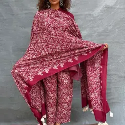 Chidiyaa Soil Melody of Meadows Blockprinted Cotton Dupatta-picture-32