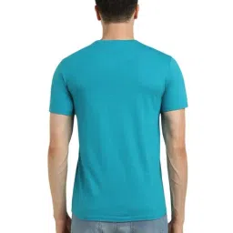 Allen Solly Blue Cotton Slim Fit Logo Printed T-Shirt image 2