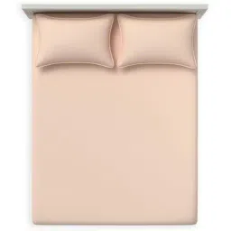 DDecor Orange Cotton 180TC Bedsheet with 2 Pillow Cover image 3