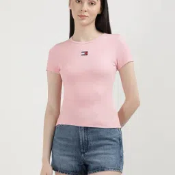 TOMMY HILFIGER Light Pink Slim Fit T-Shirt-image-0