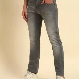 Cantabil Grey Regular Fit Solid Denim Jeans image 3