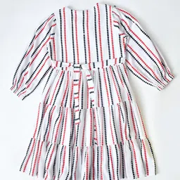 Bella Moda Striped Puff Sleeve Fit & Flare Dress image 5