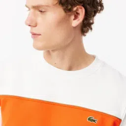 Lacoste White Classic Fit Colour Block Sweatshirt image 4