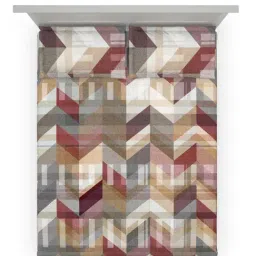 DDecor Red Cotton 145TC Printed Bedsheet with 2 Pillow Cover image 3