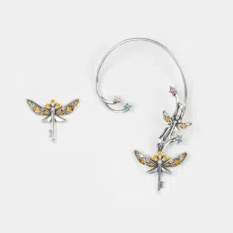 Shaya 925 Silver Winged Key Ear Cuff Earrings-picture-34