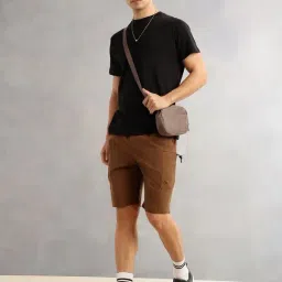 Thomas Scott Brown Cotton Relaxed Fit Cargo Shorts image 5