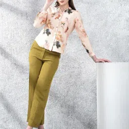 Crimsoune Club Peach Floral Long Sleeves Shirt image 5