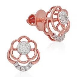 Malabar Gold and Diamonds 18k IGI Certified Diamond Rose Gold Stud Earrings for Women-picture-19