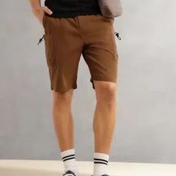 Thomas Scott Brown Cotton Relaxed Fit Cargo Shorts image 4