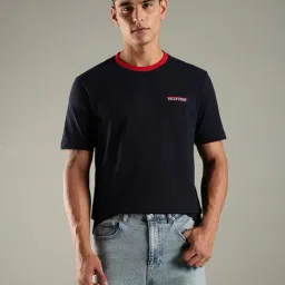 Tommy Hilfiger Navy Cotton Regular Fit T-Shirt-picture-17