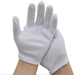 Swavind Safety Hand Gloves Lint-Free Nylon White Free Size (Pack of 120 Pair) image 3