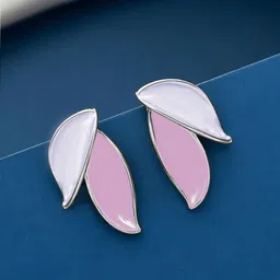 krenoz Krelin Silver-Plated Leaf Shaped Studs-picture-13