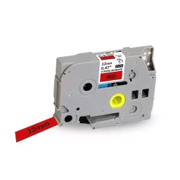 Pacific International Label Tape Cassette 12 mm Paper Laminated Black on Red for TZE 431 image 2