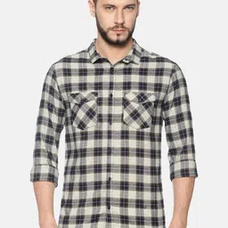 SHOWOFFFF Men Comfort Slim Fit Tartan Checks Checked Casual Shirt-picture-26