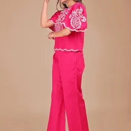 Tikhi Imli Embroidered Pure Cotton Top & Trousers Co-Ord Set image 4