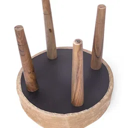 Ikiriya Set of 2 Nayla Sheesham Wood Contemporary Round Stools image 3