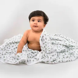 Theoni 100% Organic Cotton Snuggle Balnket-Hedge Green Leaf-picture-27