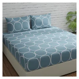 RRC Super Soft Brushed Microfiber Cotton Double Bedsheet With 2 Pillow Cover Grey-picture-25