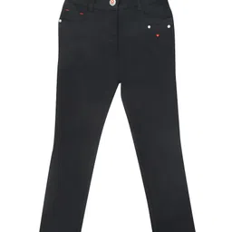 Tiny Girl Cotton Solid Pant - Black-image-24