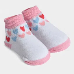 Mi Arcus Pack of 4 Floral  Printed Cap & Socks Set - White  Grey & Pink image 2