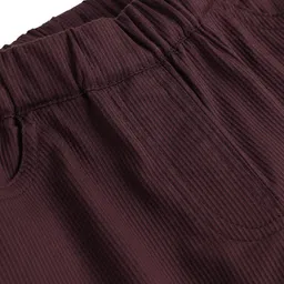 kookie kids india Kookie Kids Woven Full Length Solid Colour Lounge Pant - Wine image 3