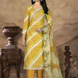 SAINOOR Embellished Pure Cotton Semi-Stitched Dress Material-image-61