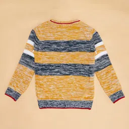 Pantaloons Junior Full Sleeves Abstract Striped Pullover - Yellow image 5