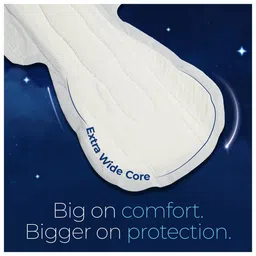 Nua All Night Comfort Sanitary Pads | 50% Wider Back and Anti Stain Wings | Upto 10 hours of Absorption | Super Soft and Breathable | No Rashes | 100% Toxic-Free - Pack of 18 (XXXL 400mm) image 4