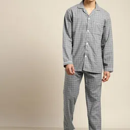 Hancock Checked Pure Cotton Pyjama Set-picture-11