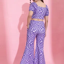 SELVIA Purple Printed Co-ord Set image 2