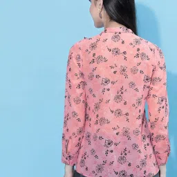 SELVIA Pink & Black Floral Print Shirt image 2