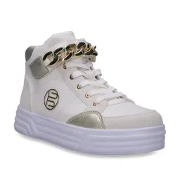 Bagatt Women's Blu Off White Ankle High Sneakers image 2