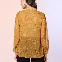 SELVIA Mustard Printed Shirt image 2