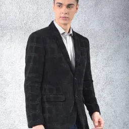 Crimsoune Club Black Polyester Regular Fit Checked Blazer image 5