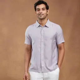 Fabindia Blue Cotton Printed Slim Fit Shirt-image-94